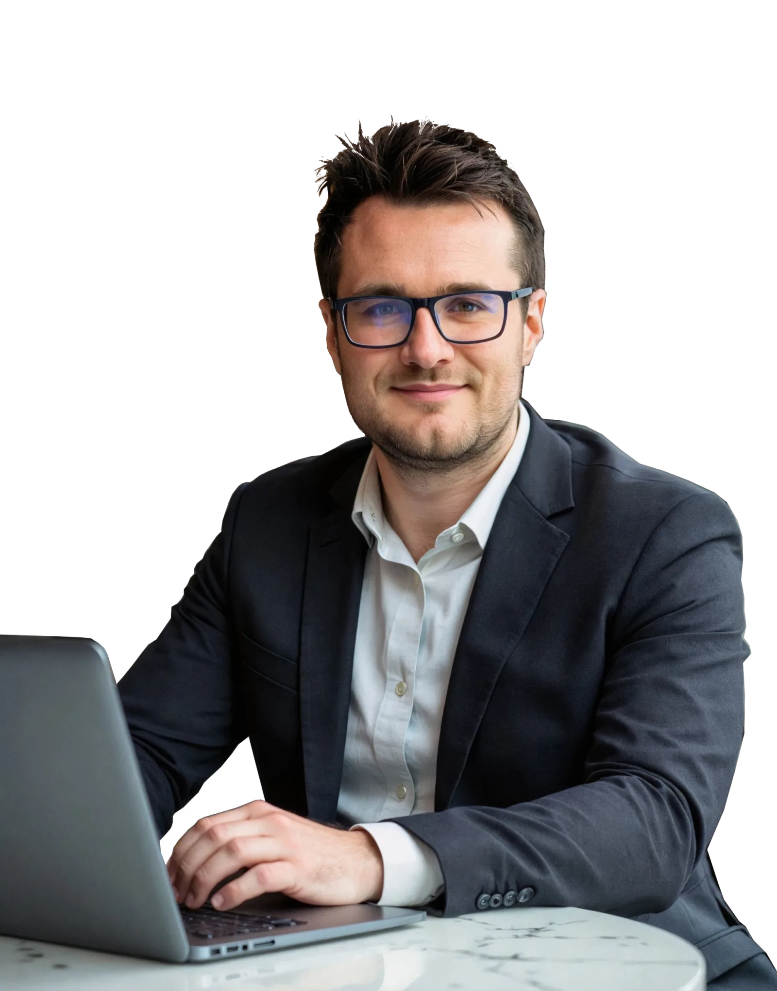 Jason Burns at his home office workstation